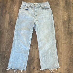 Abercrombie & Fitch Curve Love 90s Relaxed High Rise  Jeans with Raw Hem